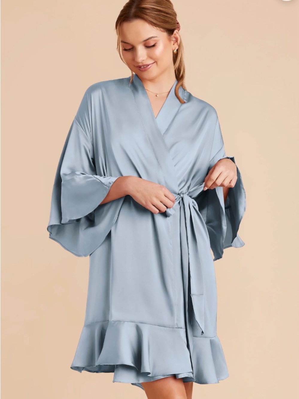 (3) Birdy Grey Satin Wrap Robes in Light Blue